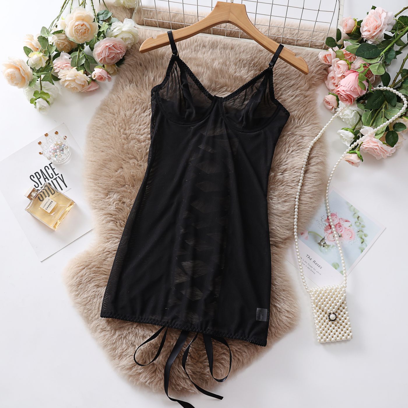 Sexy Mesh Strapless Lingerie Transparent Lace Erotic Bodysuit Nightgown - StripSilk