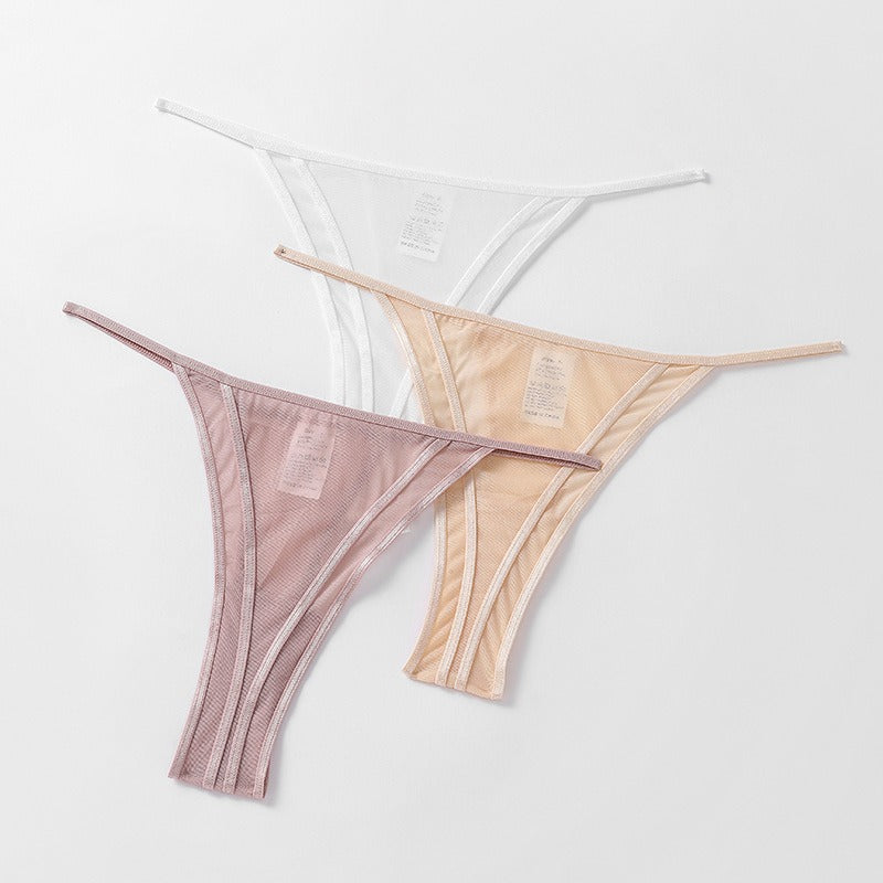 Sexy Thong European and American Thin Thong Underwear Girls Ice Silk Girls Seamless Nude Breathable Women - StripSilk