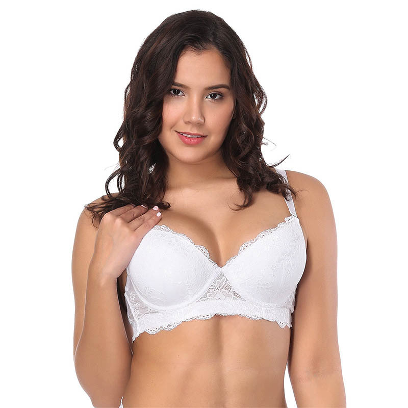 Underwear lace sexy bra thin mold cup steel ring - StripSilk