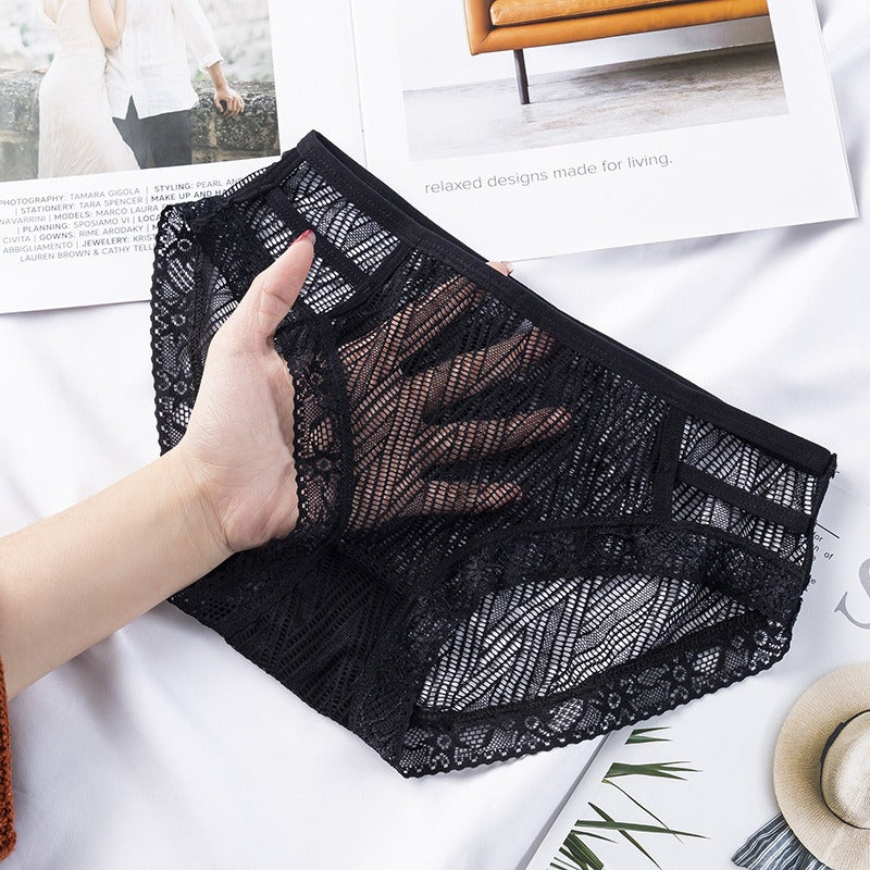 Sexy Lace Underwear Women's Hollow out Breathable Bowknot Mesh Attractive Low Rise Underpants - StripSilk