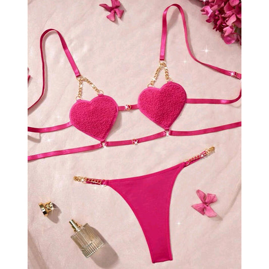 Cross-border Foreign Trade Autumn New Arrival French Style Sexy Lingerie – Heart-shaped Strap Temptation for Women - StripSilk
