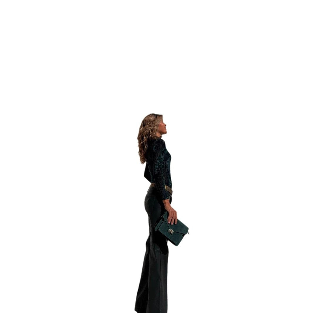 Embroidered long sleeved lace women's jumpsuit - StripSilk