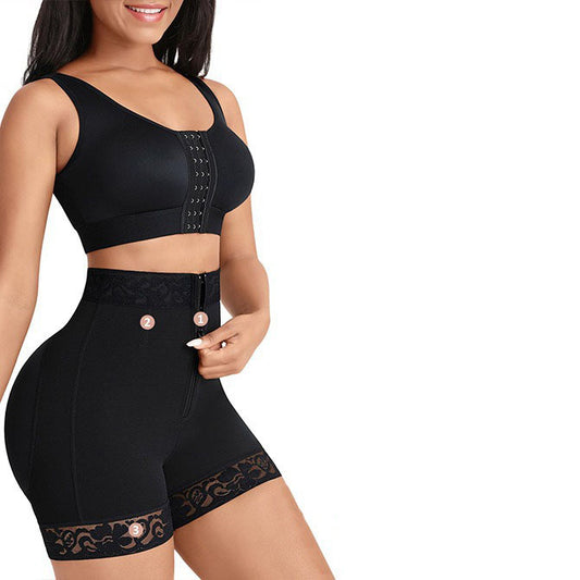 Lace waist cinching waist cinching and hip lifting postpartum high waisted shapewear pants - StripSilk