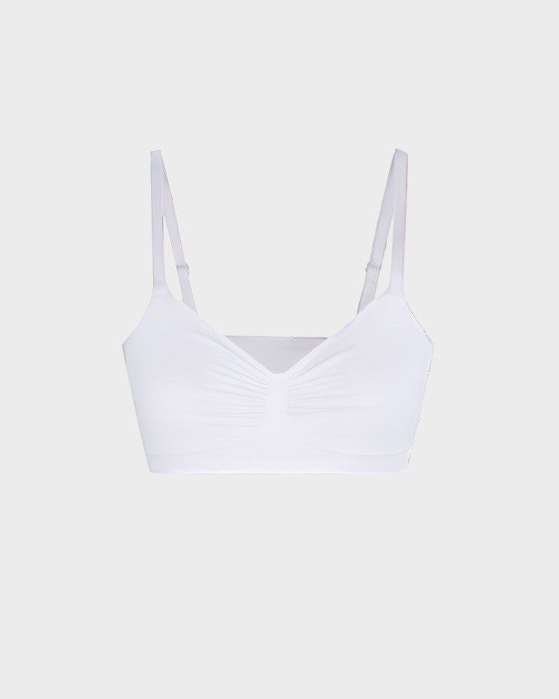 Large size thin without steel ring gathering bra - StripSilk