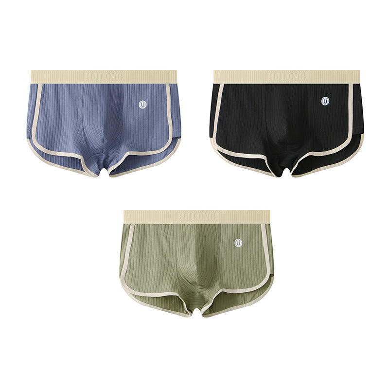 Four cornered pants mid waist flat leg pants - StripSilk