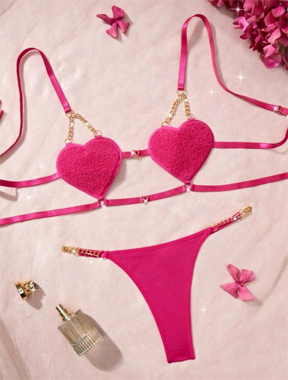 Cross-border Foreign Trade Autumn New Arrival French Style Sexy Lingerie – Heart-shaped Strap Temptation for Women - StripSilk