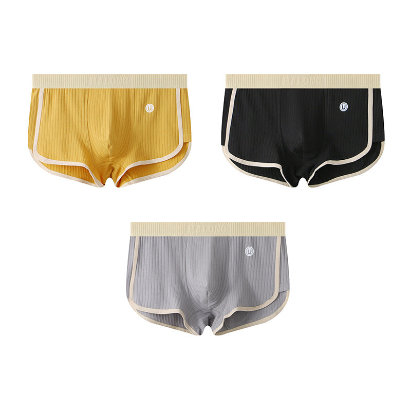 Four cornered pants mid waist flat leg pants - StripSilk