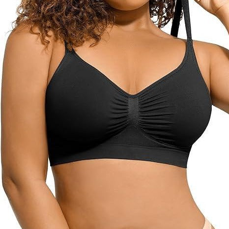 Large size thin without steel ring gathering bra - StripSilk