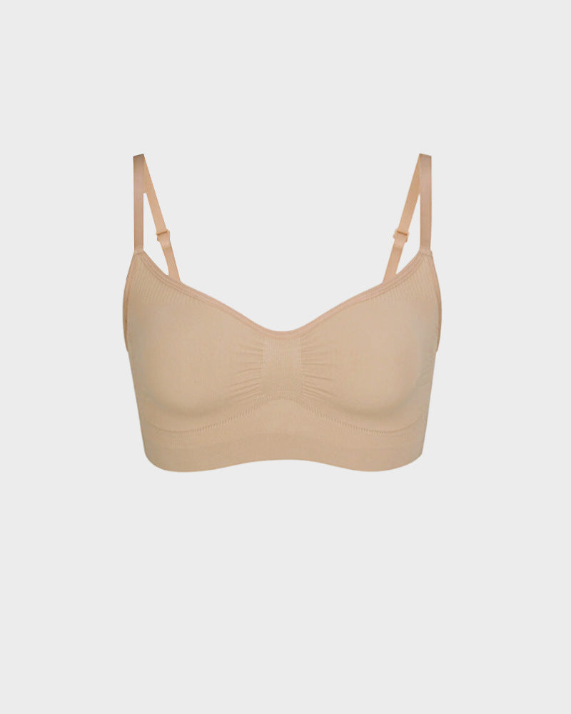 Large size thin without steel ring gathering bra - StripSilk
