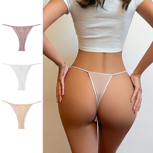 Sexy Thong European and American Thin Thong Underwear Girls Ice Silk Girls Seamless Nude Breathable Women - StripSilk