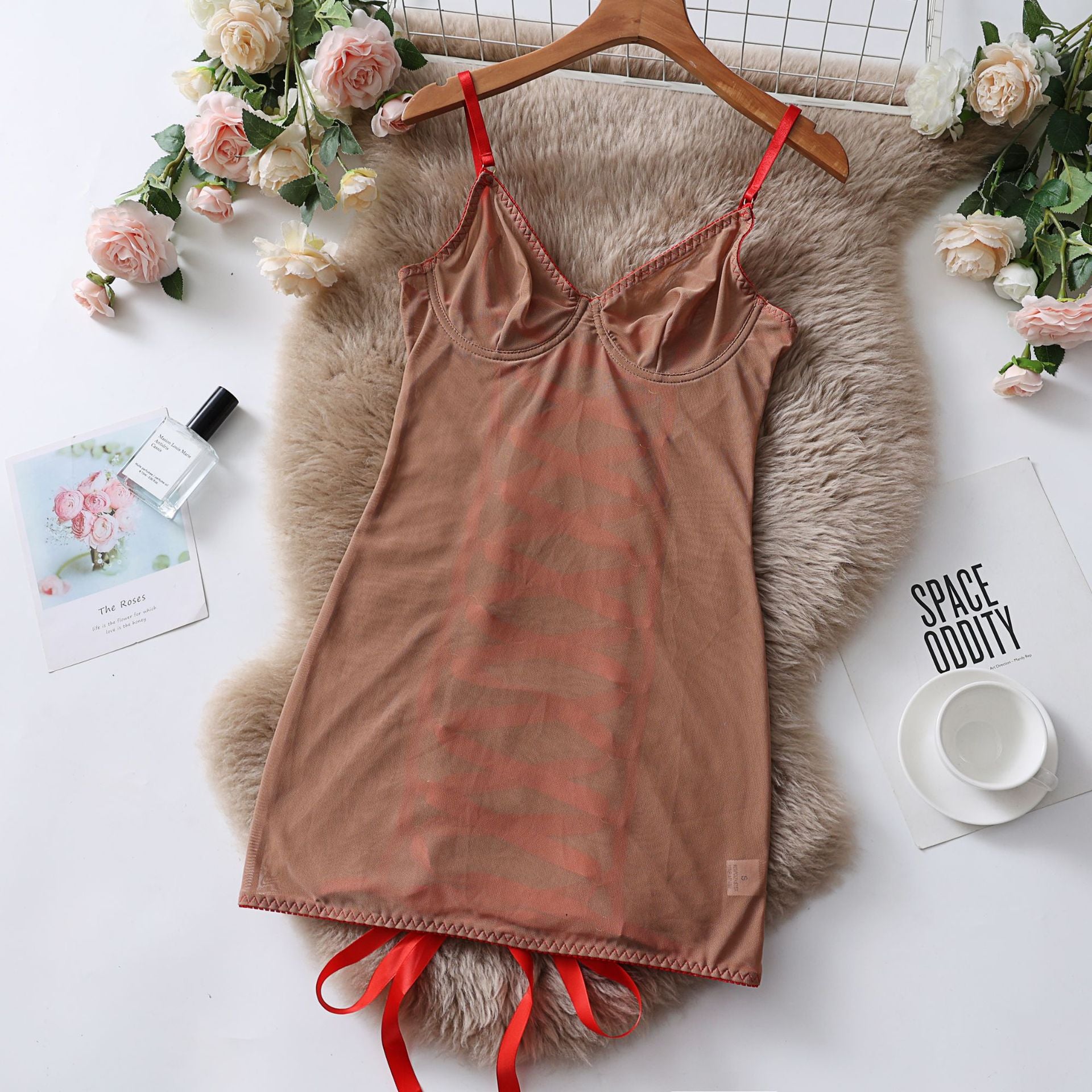 Sexy Mesh Strapless Lingerie Transparent Lace Erotic Bodysuit Nightgown - StripSilk