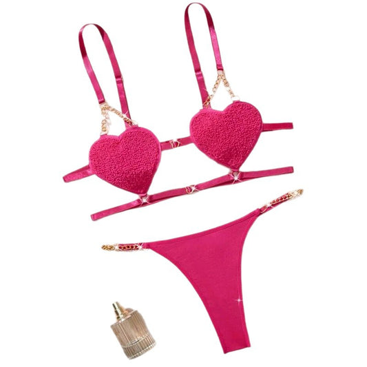 Cross-border Foreign Trade Autumn New Arrival French Style Sexy Lingerie – Heart-shaped Strap Temptation for Women - StripSilk
