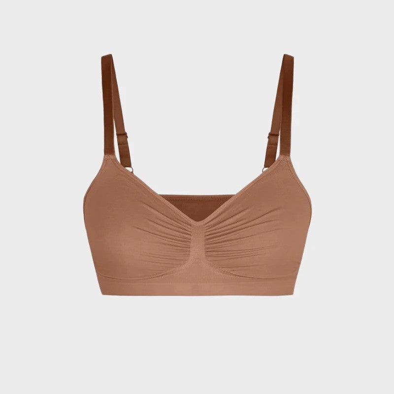 Large size thin without steel ring gathering bra - StripSilk