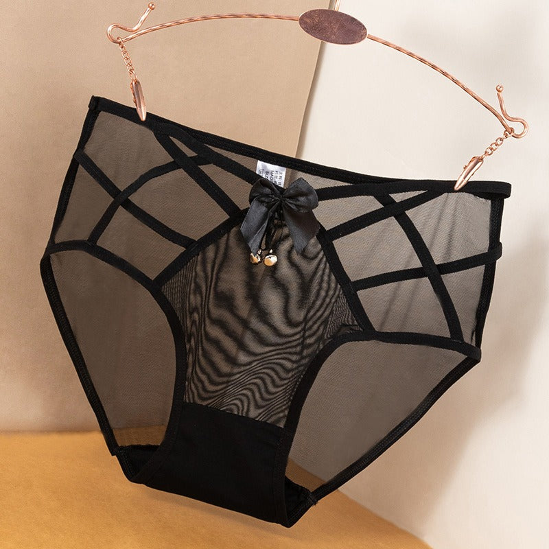 Sexy Lace Underwear Women's Hollow out Breathable Bowknot Mesh Attractive Low Rise Underpants - StripSilk