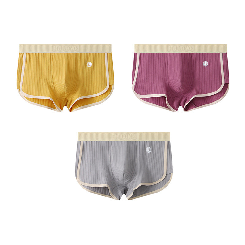 Four cornered pants mid waist flat leg pants - StripSilk