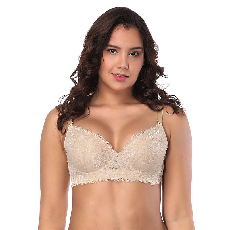 Underwear lace sexy bra thin mold cup steel ring - StripSilk