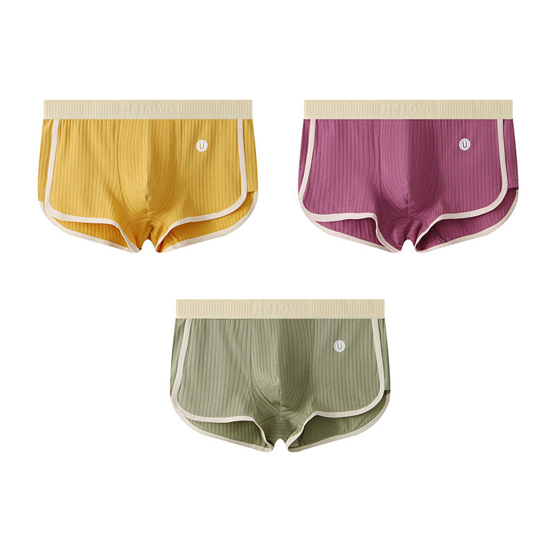 Four cornered pants mid waist flat leg pants - StripSilk