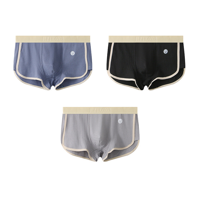 Four cornered pants mid waist flat leg pants - StripSilk