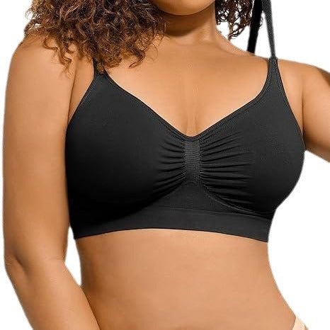 Large size thin without steel ring gathering bra - StripSilk